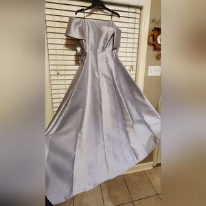 Elegant Silver Satin Gown
